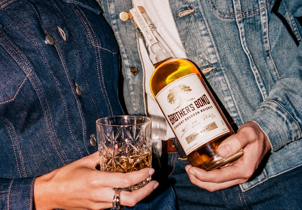 Brother's Bond Bourbon being drunk by two people
