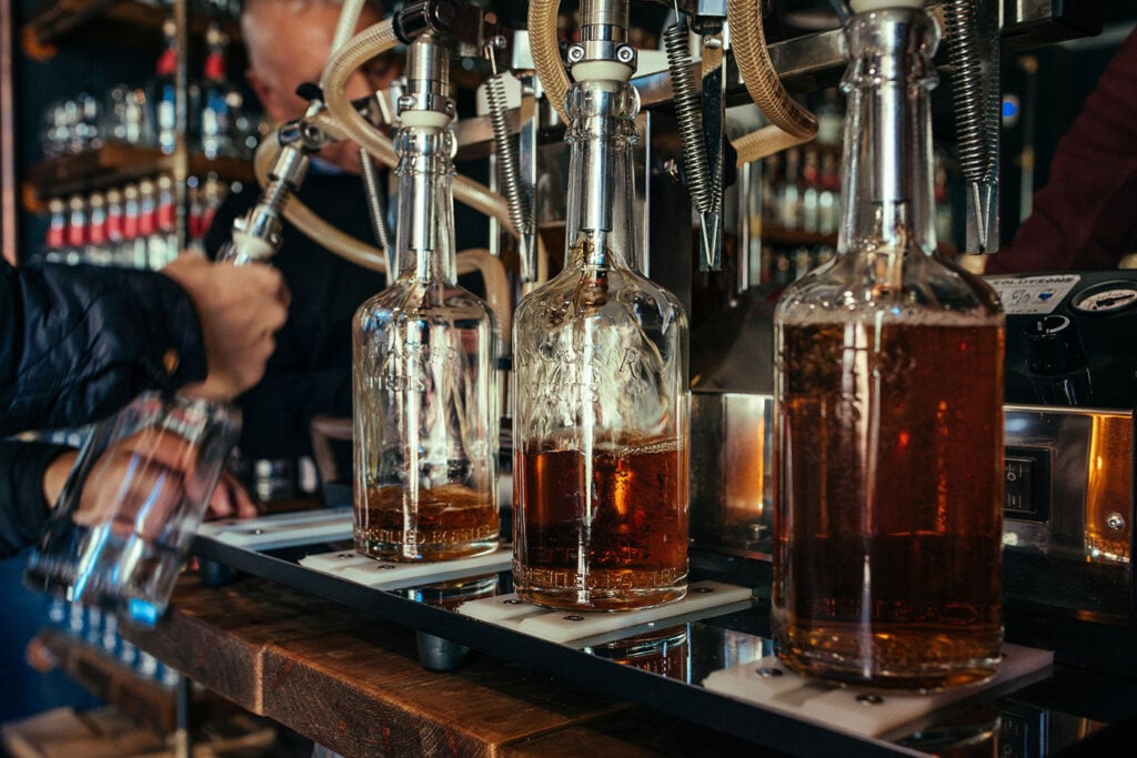 Spirit being filled into bottles at the Lancaster Spirits Co.