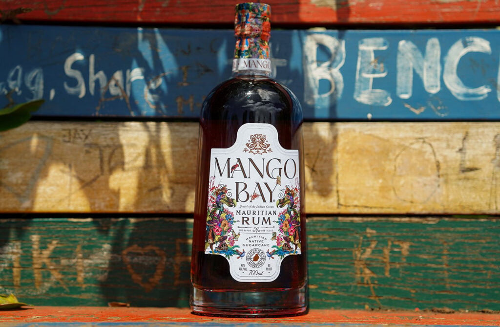 A bottle of Mango Bay Rum