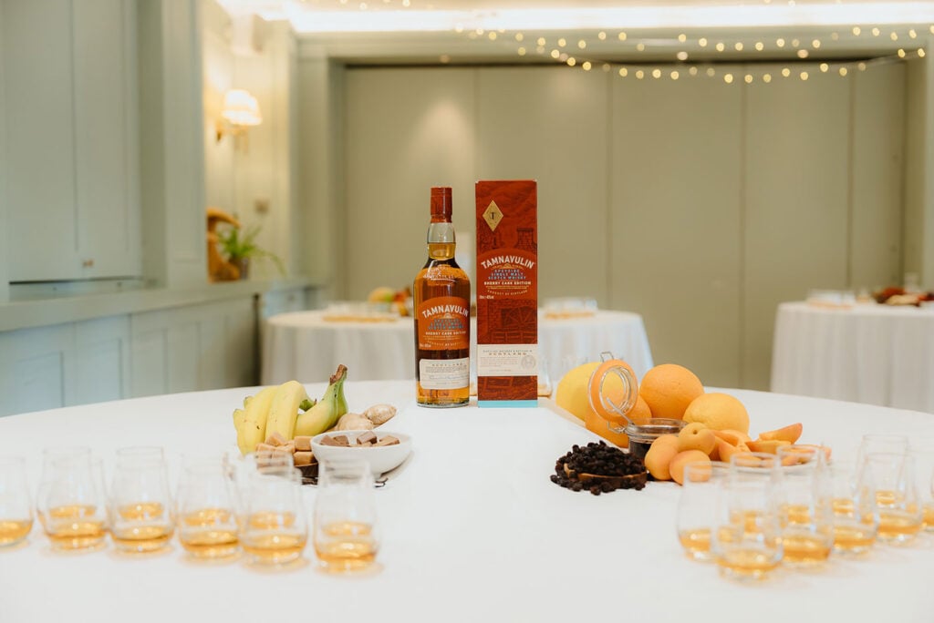 Food surrounds Tamnavulin Sherry Cask to suggest what flavours the whisky carries