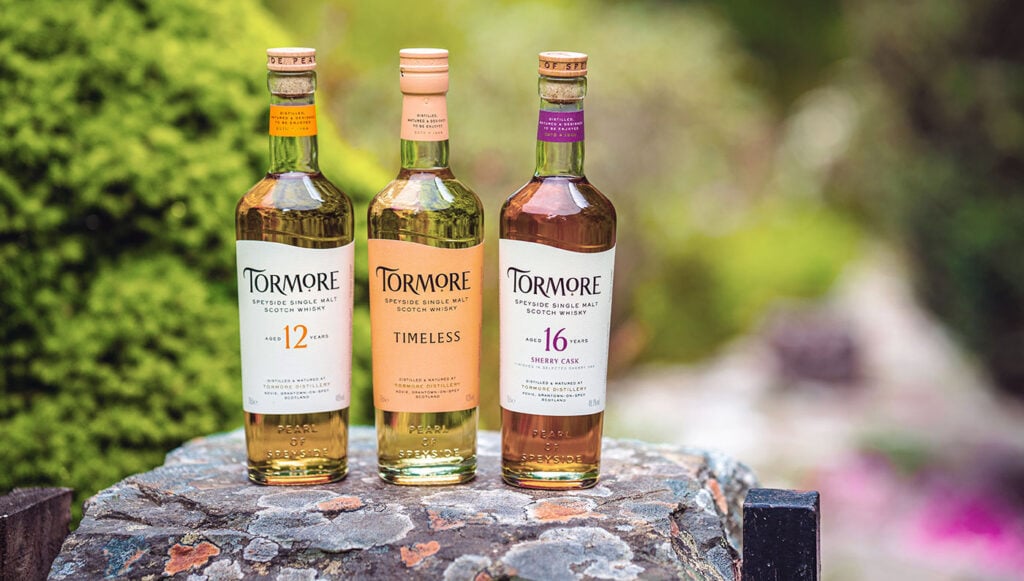 Tormore core range whiskies outside