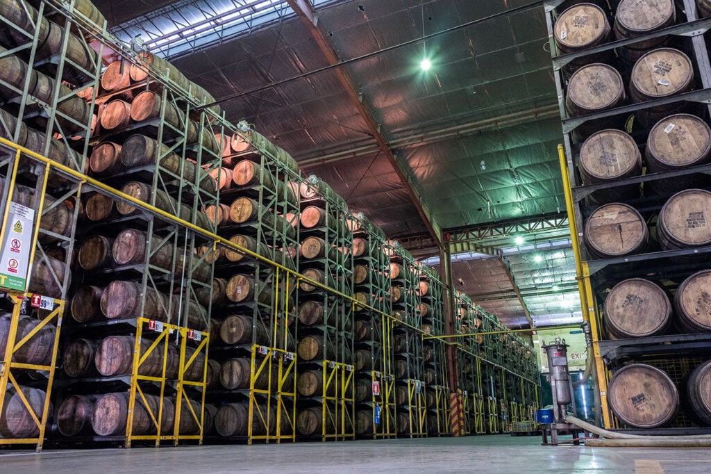 Inside a Tanduay rum warehouse