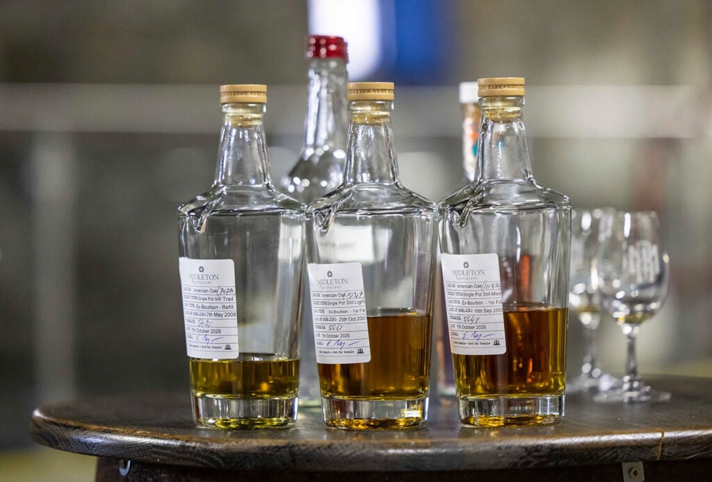 The three kinds of pot still whiskey made at Midleton Distillery