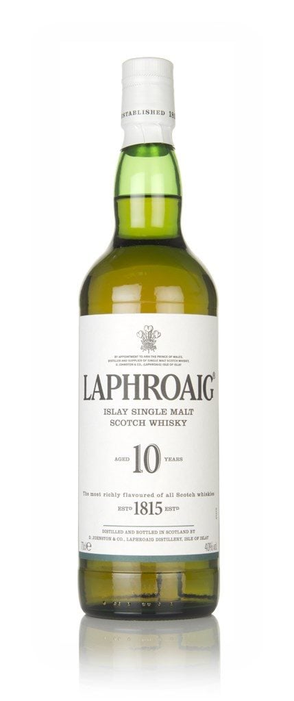 Peated Scotch whiskies Laphroaig 10 year old