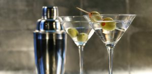 Dry Martini with olive