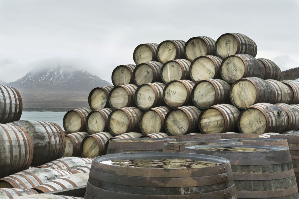 Whisky casks at Bunnahabhain Distillery, Islay