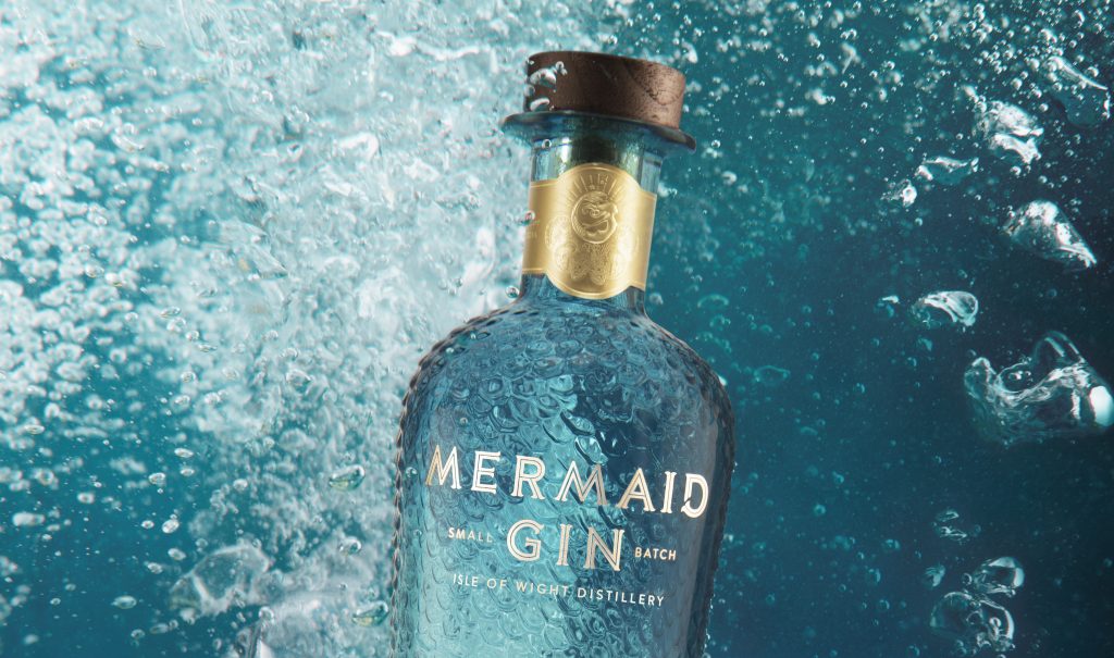 Mermaid gin bottle