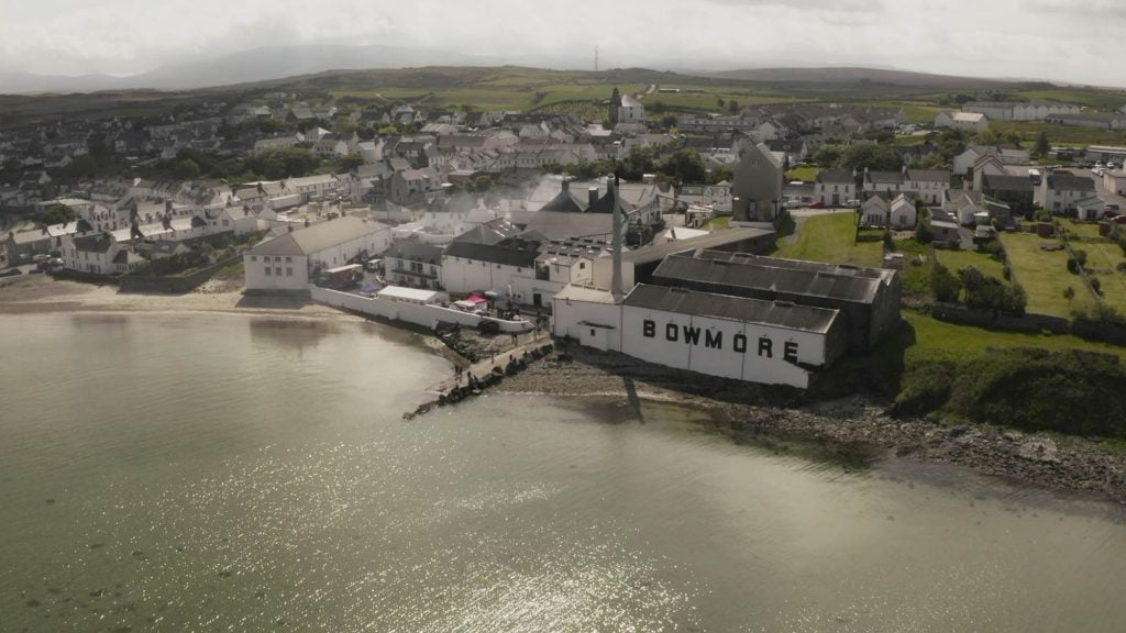 Bowmore ditillery from the air