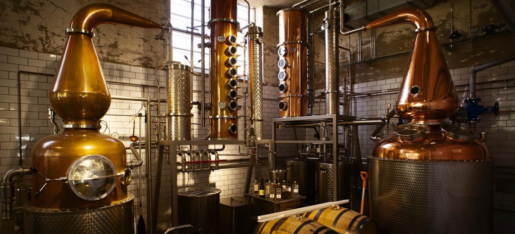 The swanky still set-up at Helsinki Distilling Company