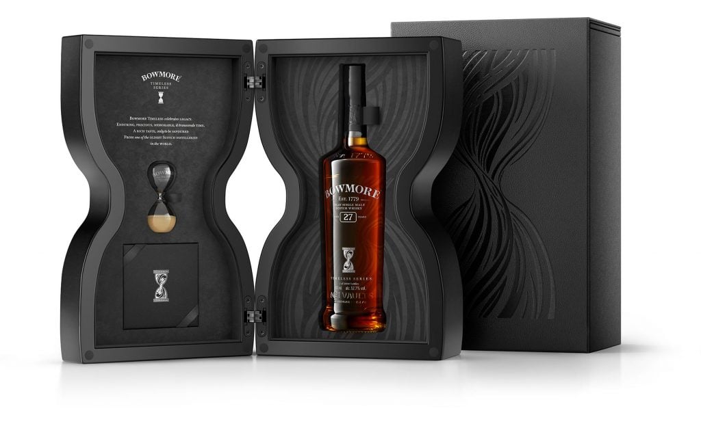 Bowmore 27 Timeless Series and its fancy box