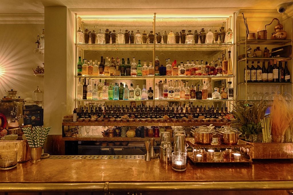 The back bar at the Gibson