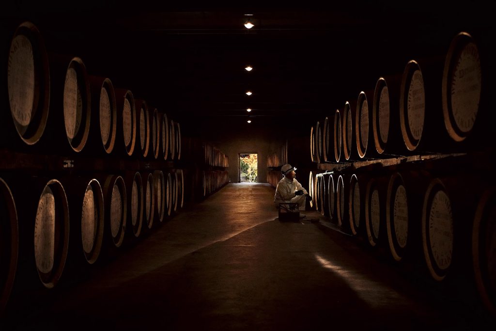 Oak barrels at Yamazaki