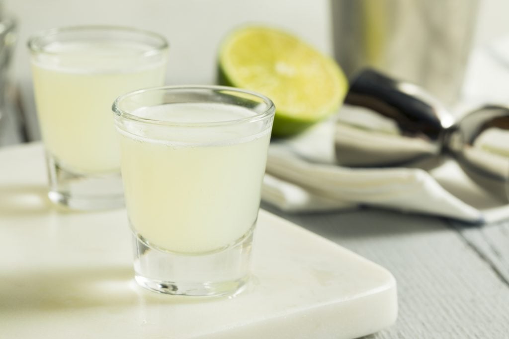 Boozy Lime and Vodka Kamikaze Shots