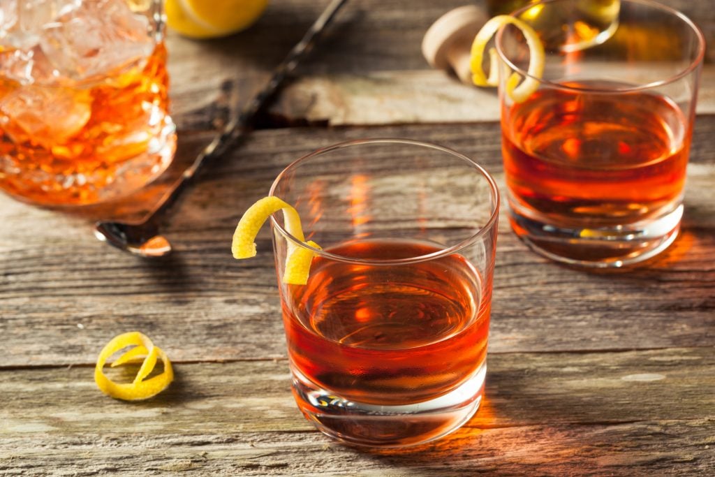 Homemade New Orleans Sazerac Cocktail with Bitters and Rye