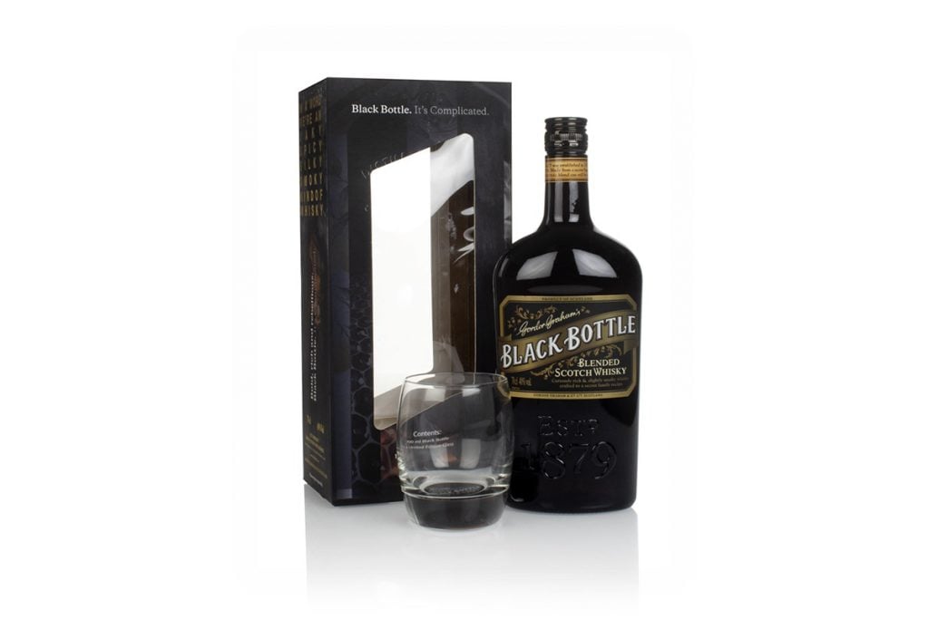 Black Bottle Gift Pack with Glass