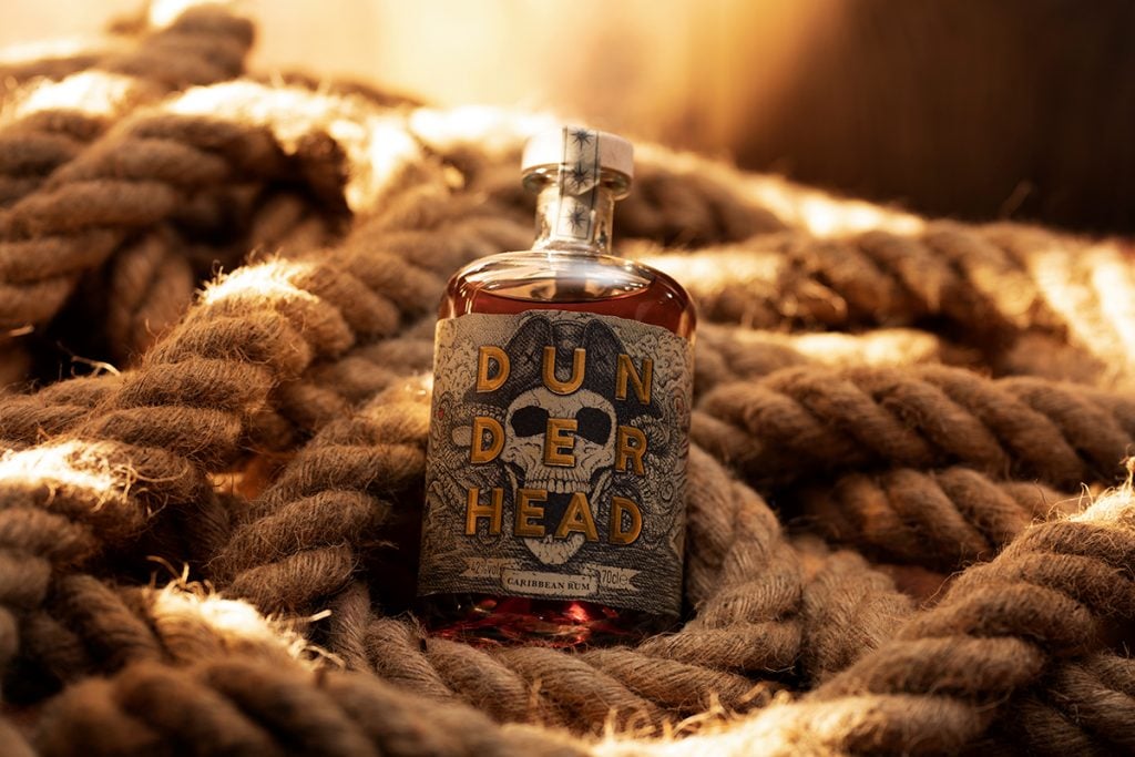 A bottle of Dunderhead Rum