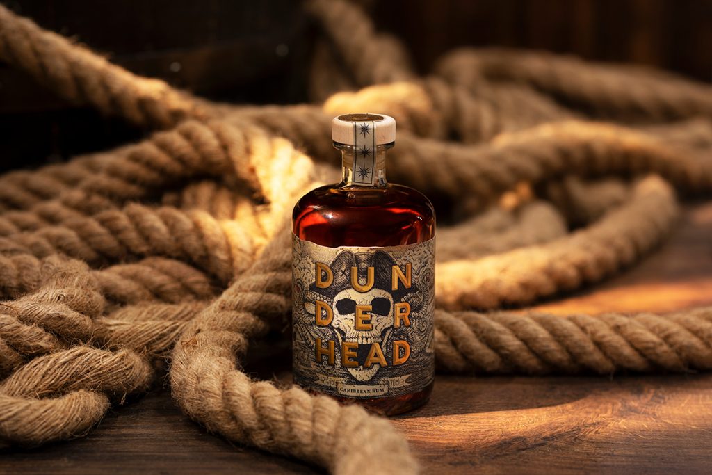 A bottle of Dunderhead Rum