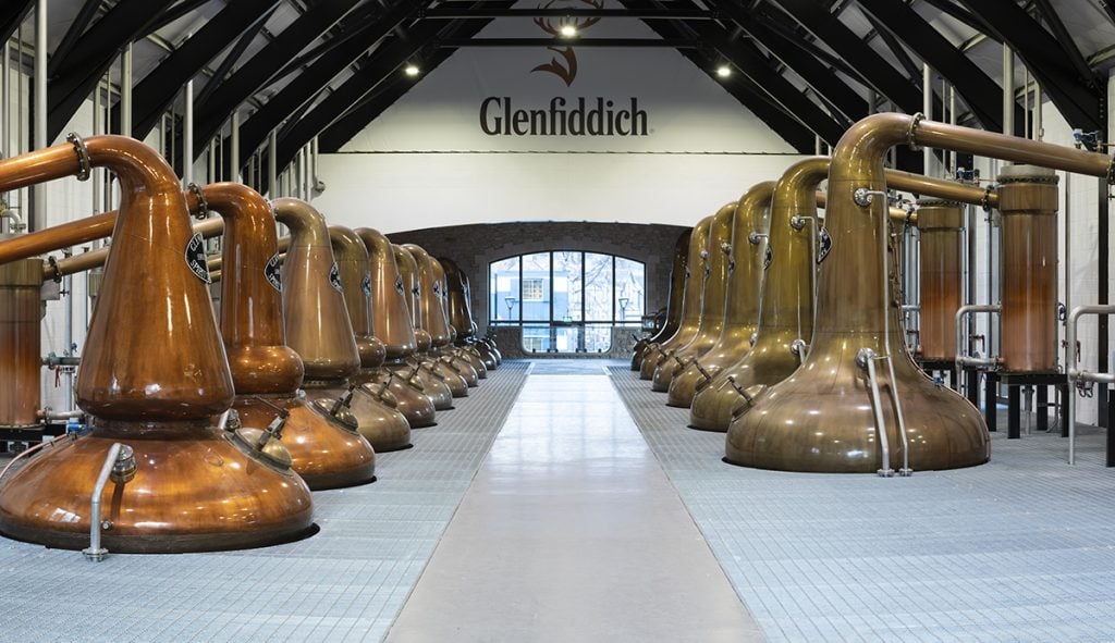 The new stills at Glenfiddich Distillery