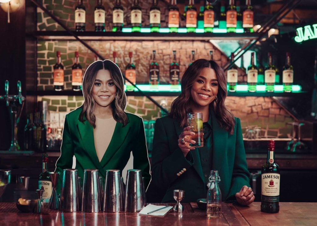 Regina Hall and her Jameson decoy