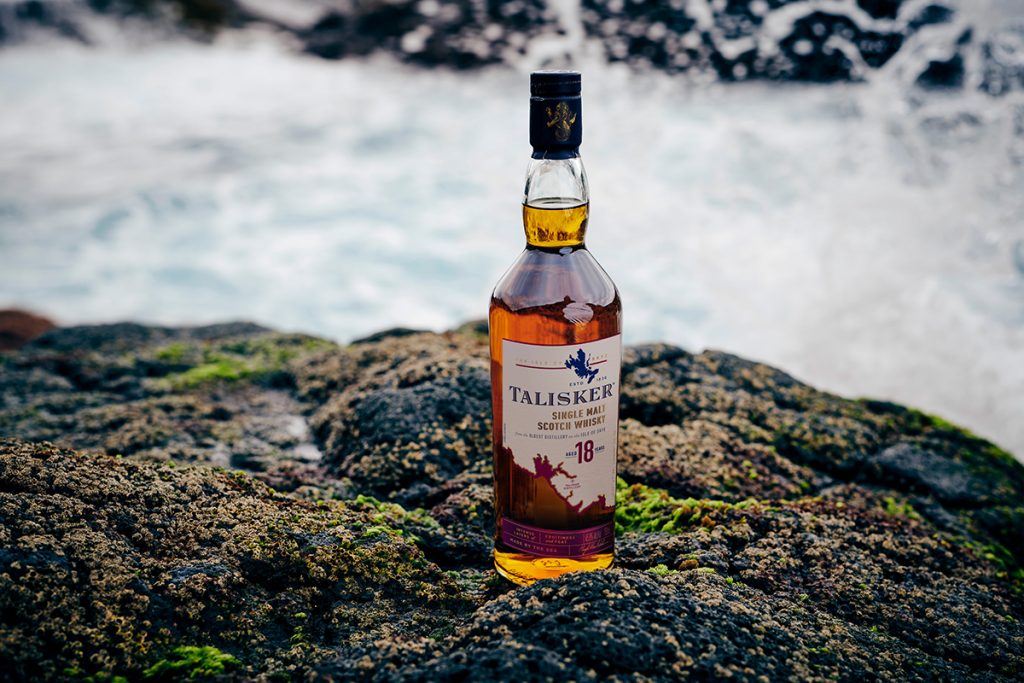 A bottle Talisker 18 Year Old on Skye
