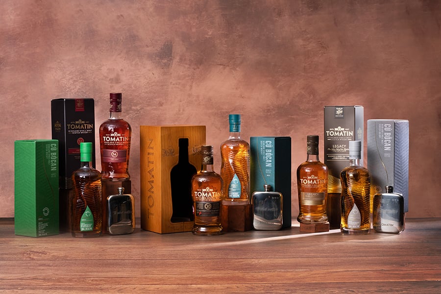 All three prizes for the Master of Malt x Tomatin comptition: three different bundles of whisky