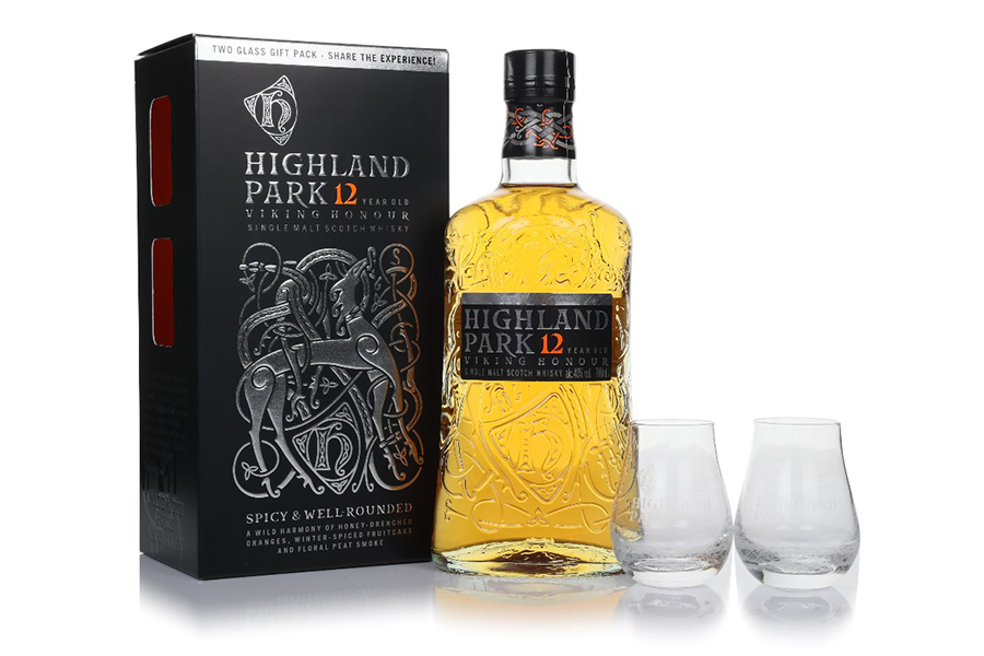 Highland Park 12 Year Old - Viking Honour Glass Gift Set with 2x Peedie Glasses