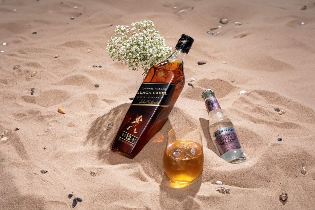 Johnnie Walker Highball on the beach