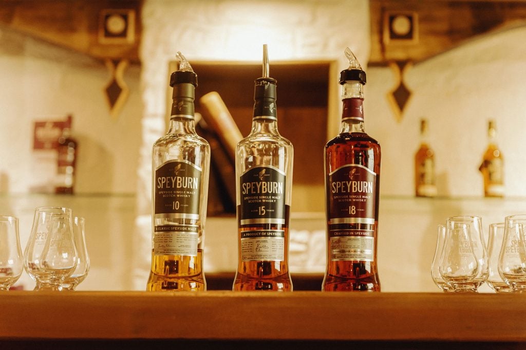 Speyburn whisky line-up