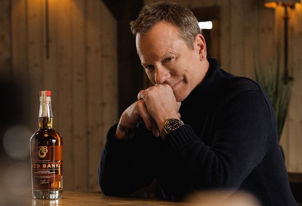 Kiefer Sutherland and a bottle of Red Bank Whisky