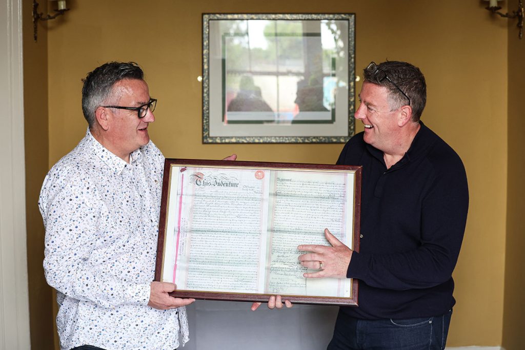 Daryll McNally & Adrian McLaughlin with Winston Churchill Deeds