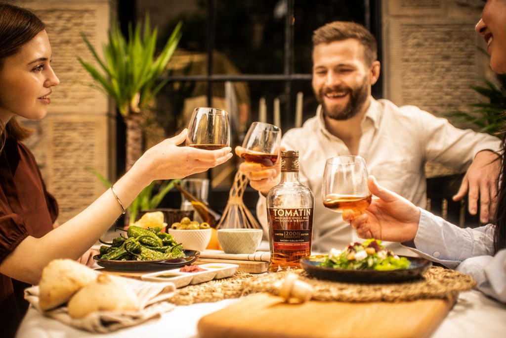 People enjoying Tomatin The Sherry Collection