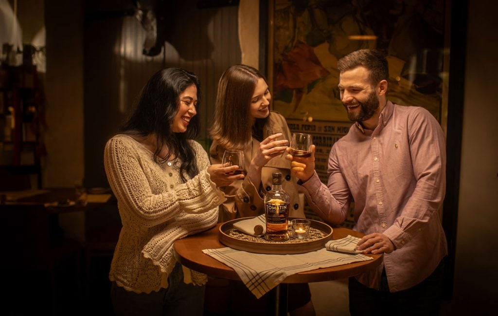 People drinking Tomatin The Sherry Collection