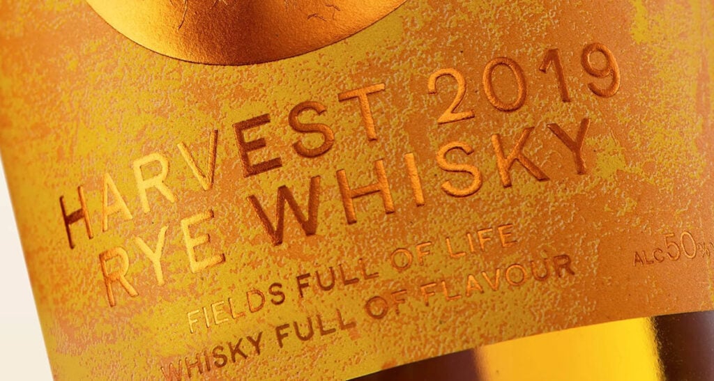 The Fielden Harvest 2019 Rye Whisky label