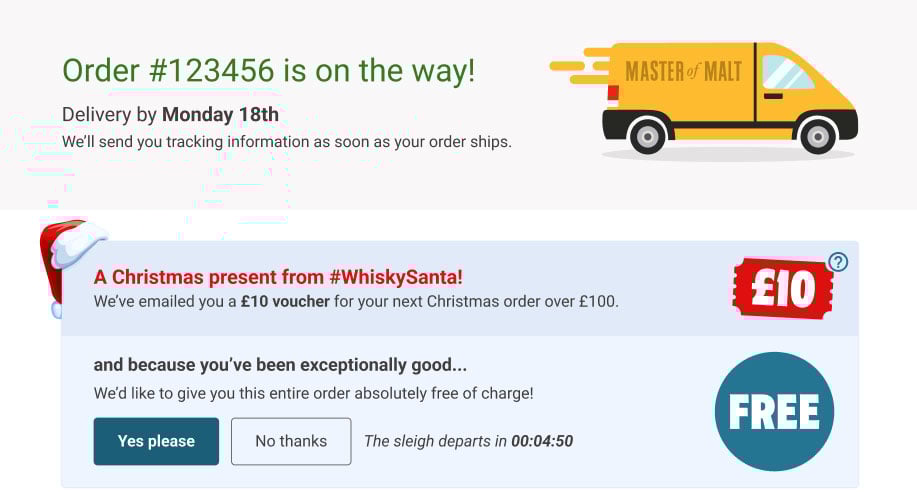 #WhiskySanta gifts at Master of Malt checkout