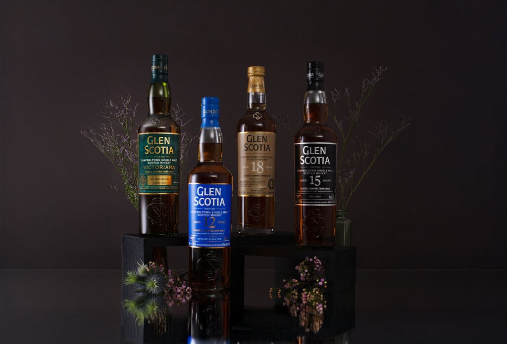 Glen Scotia whisky bottles arranged for the Explore Scotch Competition by Master of Malt