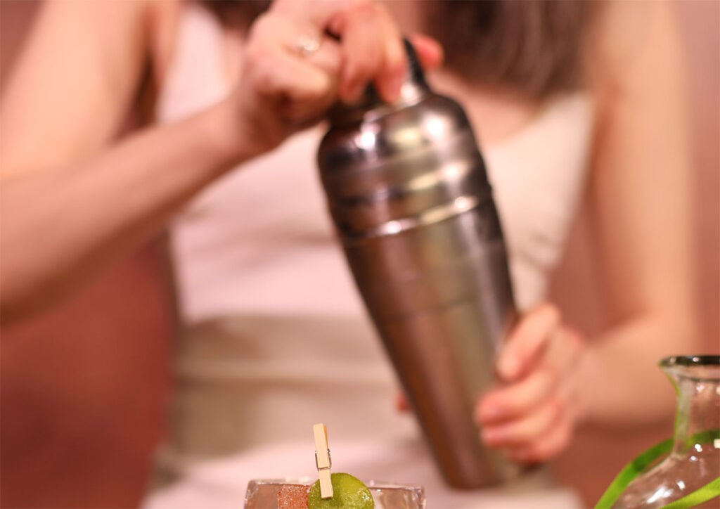A Margartia made in a cocktail shaker