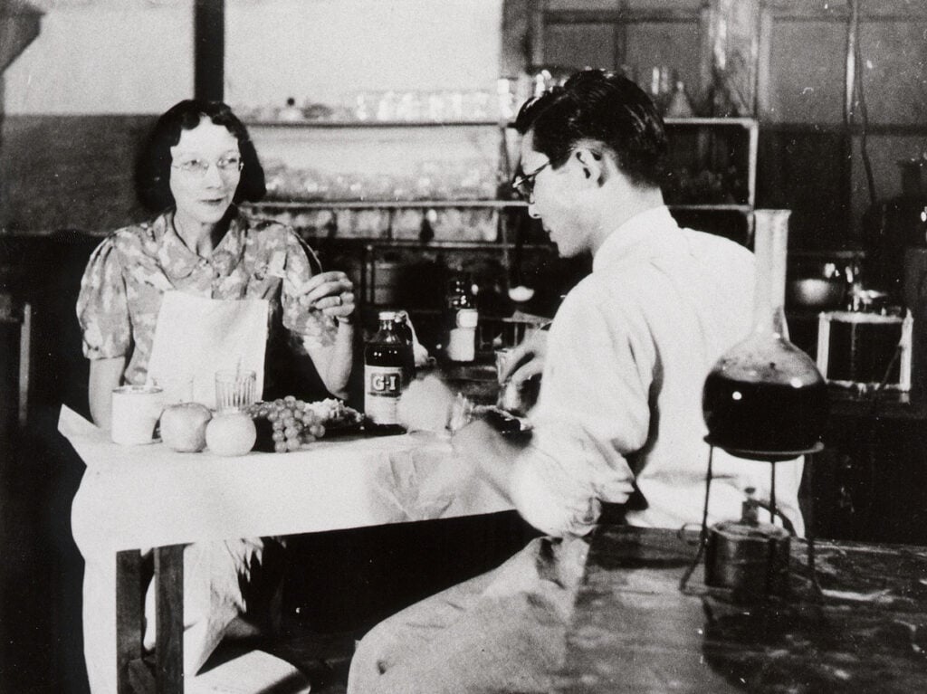 Two people bonded by whisky