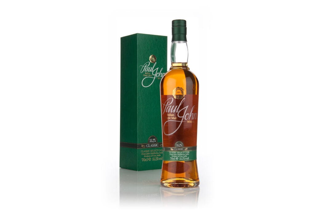 Paul John Classic Select Cask Whisky is a favourite Indian whisky with a high ABV