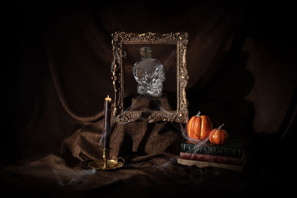 Crystal Head Vodka from Master of Malt in a Halloween scene