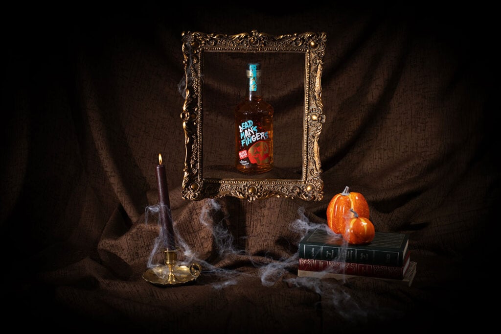 Dead Man's Fingers Rum from Master of Malt in a Halloween scene