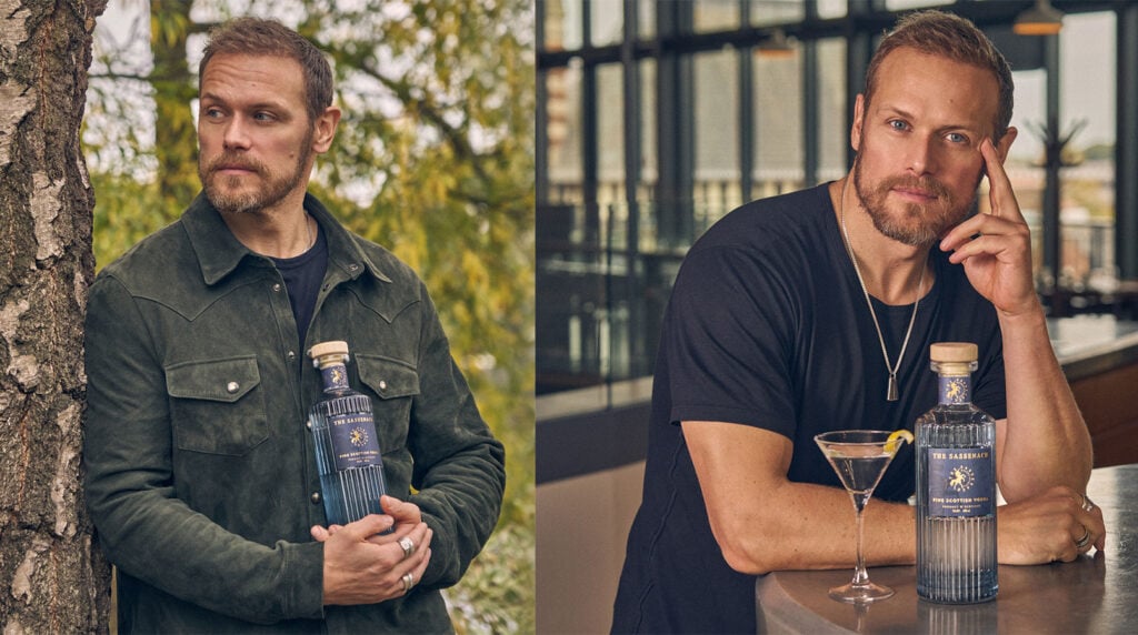 Win a Sassenach Cocktail Book signed by Sam Heughan, pictured here with The Sassenach Vodka