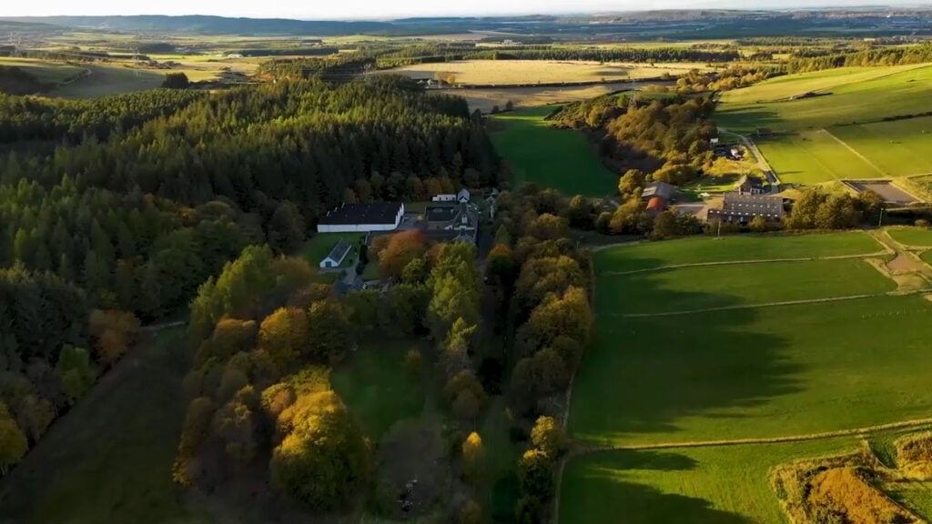 Drone footage of Coleburn Distillery