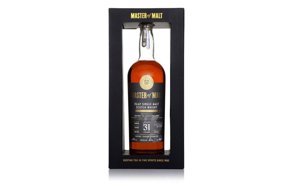 A bottle of A Secret Islay Distillery 31 Year Old 1990 (Master of Malt)