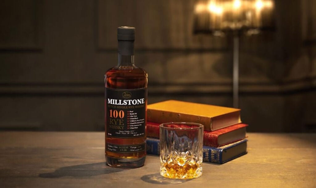 A bottle of Millstone Rye Whisky