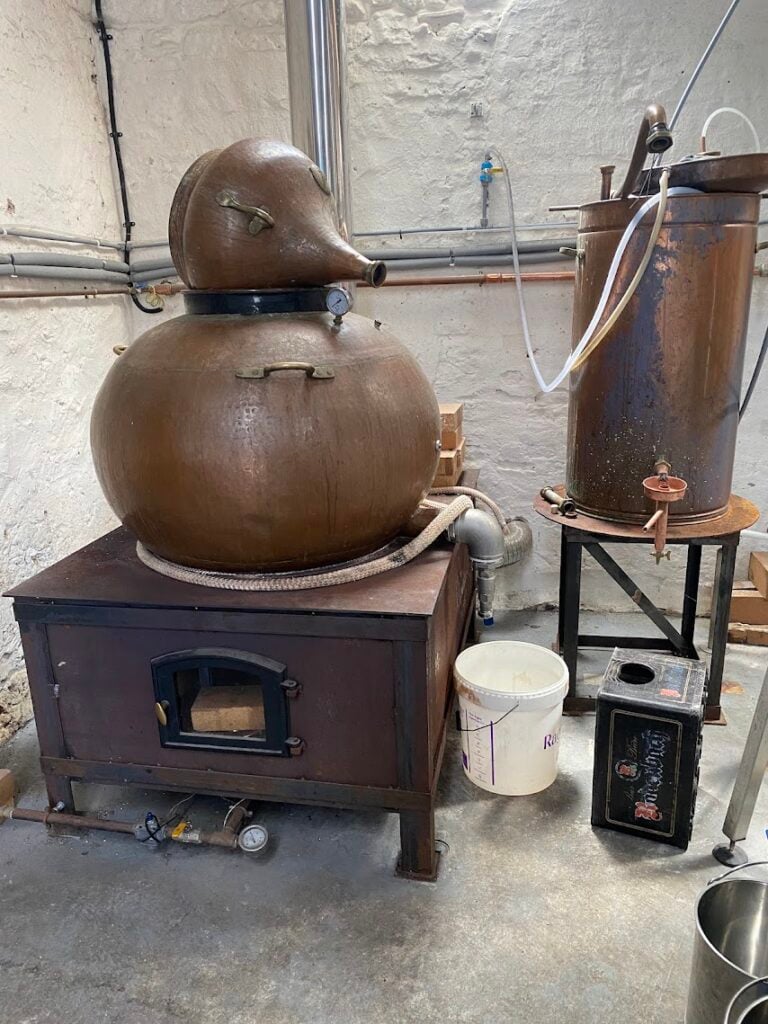 The original alembic still at Retribution Distilling