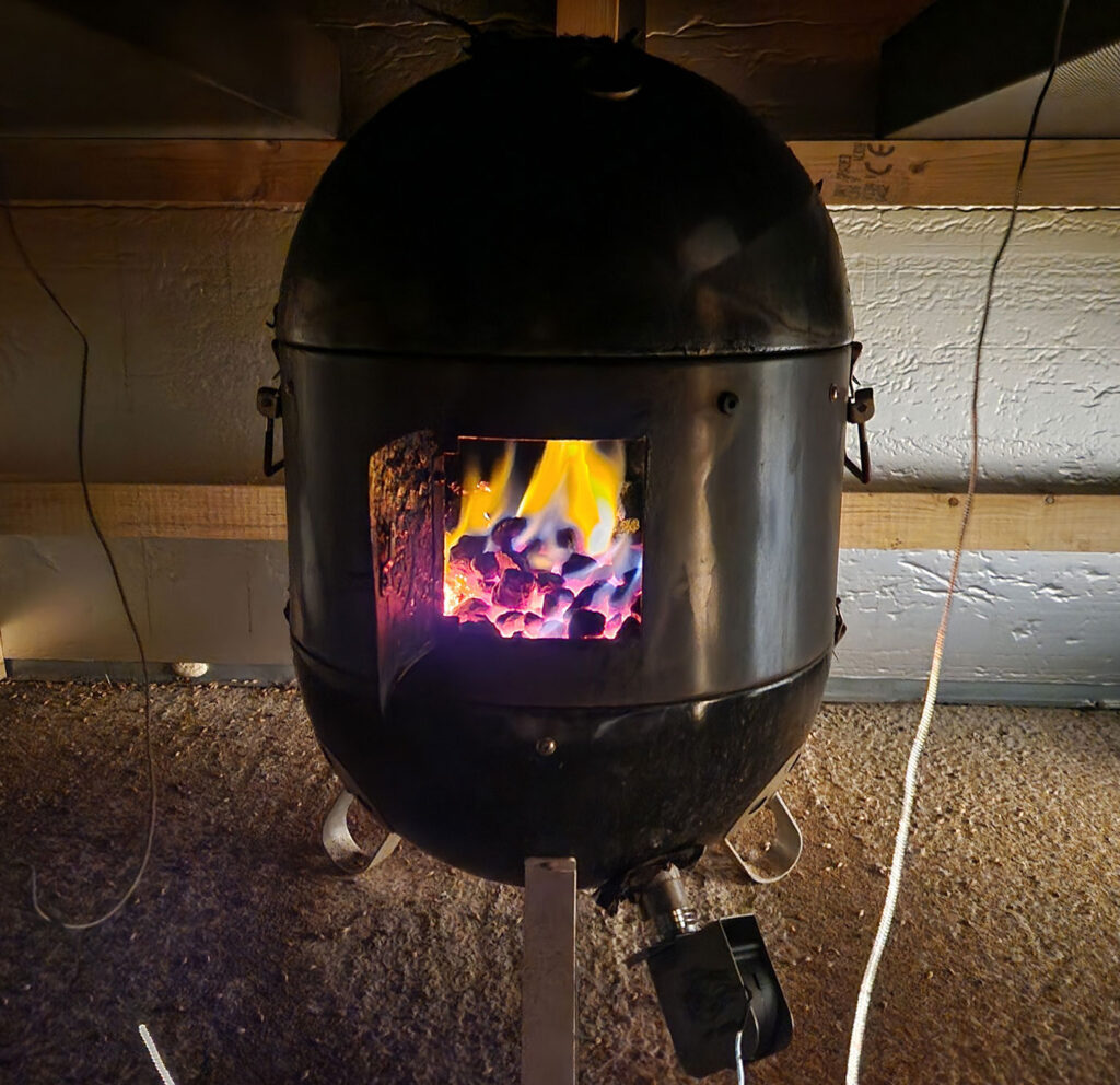 Retribution Distilling's smoker in action