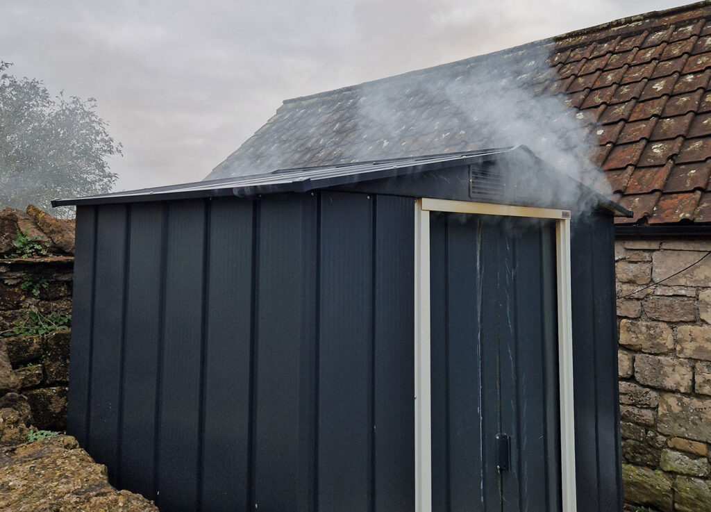 The Retribution Distilling smokehouse