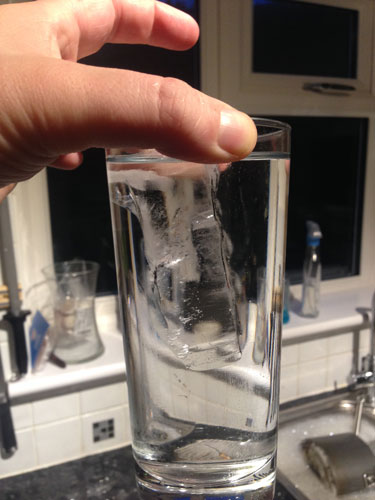 Clear ice in glass