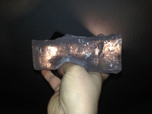 Clear ice chunk