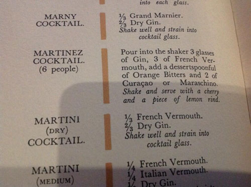 Master of Cocktails Savoy cocktail book Martinez reicpe